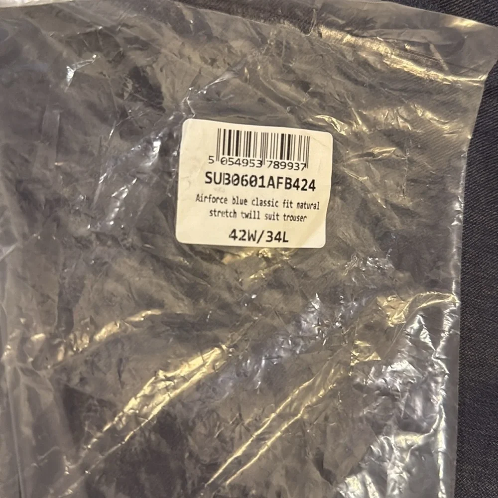 C. TYRWHITT CLASSIC FIT NATURAL STRETCH TWILL TROUSER AIRFORCE BLUE - 42W / 34L - Picture 7 of 7